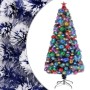 Árbol de Navidad con luces fibra óptica blanco y azul 120 cm en Decoración Festiva y Estacional | Comprar online en Foru.es