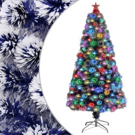 Árbol de Navidad con luces fibra óptica blanco y azul 120 cm en Decoración Festiva y Estacional | Comprar online en Foru.es