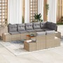 Set de sofá de jardín de 9 piezas con cojines Beige Poliratán Acacia de , Sofás de exterior - Ref: Foro24-3356642, Precio: 71...