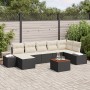 Conjunto de Sofá de Jardín de 8 Piezas con Cojines en Ratán Poliéster Negro | Foro24.es | Tu tienda online para hogar, jardín y más Foro24.es