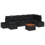 Conjunto de Sofá de Jardín de 8 Piezas con Cojines Negro Poli Ratán Acacia de , Sofás de exterior - Ref: Foro24-3356658, Prec...