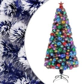 Árbol de Navidad con luces fibra óptica blanco y azul 150 cm en Decoración Festiva y Estacional | Comprar online en Foru.es