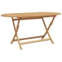 Set de Comedor de Jardín de 5 Piezas Plegable Madera Maciza de Teca, Sillas de Jardín 2 pcs Madera Maciza de Teca de , Mesas ...