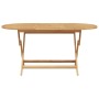 Set de Comedor de Jardín de 5 Piezas Plegable Madera Maciza de Teca, Sillas de Jardín 2 pcs Madera Maciza de Teca de , Mesas ...