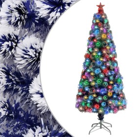 Árbol de Navidad con luces fibra óptica blanco y azul 180 cm en Decoración Festiva y Estacional | Comprar online en Foru.es