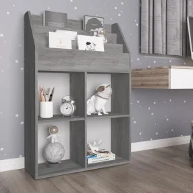 Revistero de niños madera de ingeniería hormigón 71x30x114 cm de vidaXL, Revisteros - Ref: Foro24-339531, Precio: 80,27 €, De...