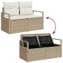 Juego de Sofá de Jardín de 9 Piezas con Cojines Beige de Ratán,  Sofá de Jardín de 2 Plazas con Almacenamiento y Cojines Beige | Foro24.es | Tu tienda online para hogar, jardín y más Foro24.es