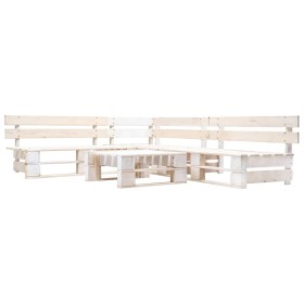 Set de muebles de jardín de palets 4 piezas madera blanco en Conjuntos de jardín | Comprar online en Foru.es