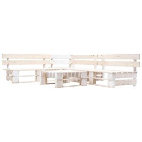 Set de muebles de jardín de palets 4 piezas madera blanco en Conjuntos de jardín | Comprar online en Foru.es