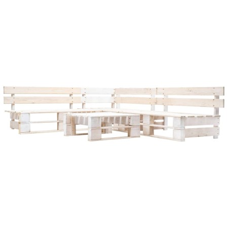 Set de muebles de jardín de palets 4 piezas madera blanco en Conjuntos de jardín | Comprar online en Foru.es