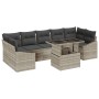 Conjunto de Sofá de Jardín de 8 Piezas con Cojines Gris Claro de Poliratán de , Sofás de exterior - Ref: Foro24-3357695, Prec...