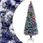 Árbol de Navidad con luces fibra óptica blanco y azul 210 cm en Decoración Festiva y Estacional | Comprar online en Foru.es