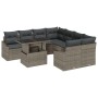 Conjunto de Sofá de Jardín de 9 Piezas con Cojines Gris Poliratán de , Sofás de exterior - Ref: Foro24-3357712, Precio: 634,3...
