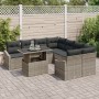 Conjunto de Sofá de Jardín de 9 Piezas con Cojines Gris Poliratán de , Sofás de exterior - Ref: Foro24-3357712, Precio: 634,3...