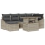 Conjunto de sofá de jardín de 7 piezas con cojines gris claro de polirratán de , Sofás de exterior - Ref: Foro24-3357775, Pre...