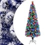 Árbol de Navidad con luces fibra óptica blanco y azul 240 cm en Decoración Festiva y Estacional | Comprar online en Foru.es