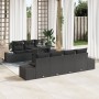 Juego de Sofás de Jardín de 8 Piezas con Cojines Negro Ratán de Polietileno de , Sofás de exterior - Ref: Foro24-3357866, Pre...