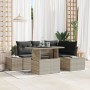 Sofá de Jardín de 5 Piezas con Cojines Gris Claro de Ratán | Foro24.es | Tu tienda online para hogar, jardín y más Foro24.es