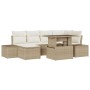 Set de Sofás de Jardín de 7 Piezas con Cojines Beige Ratan de , Sofás de exterior - Ref: Foro24-3357954, Precio: 575,43 €, De...