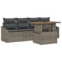 Set de Sofás de Jardín de 5 Piezas con Cojines Gris Poliratán de , Sofás de exterior - Ref: Foro24-3358505, Precio: 380,98 €,...