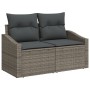 Set de Sofás de Jardín de 5 Piezas con Cojines Gris Poliratán de , Sofás de exterior - Ref: Foro24-3358505, Precio: 380,98 €,...