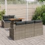 Conjunto de Sofá de Jardín de 6 Piezas con Cojines Gris Ratán Poliéster | Foro24.es | Tu tienda online para hogar, jardín y más Foro24.es
