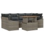 Conjunto de Sofás de Jardín de 7 Piezas con Cojines Gris Polirratán de , Sofás de exterior - Ref: Foro24-3358526, Precio: 516...