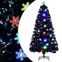 Árbol de Navidad copos de nieve LED fibra óptica negro 120 cm en Decoración Festiva y Estacional | Comprar online en Foru.es