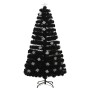 Árbol de Navidad copos de nieve LED fibra óptica negro 120 cm en Decoración Festiva y Estacional | Comprar online en Foru.es