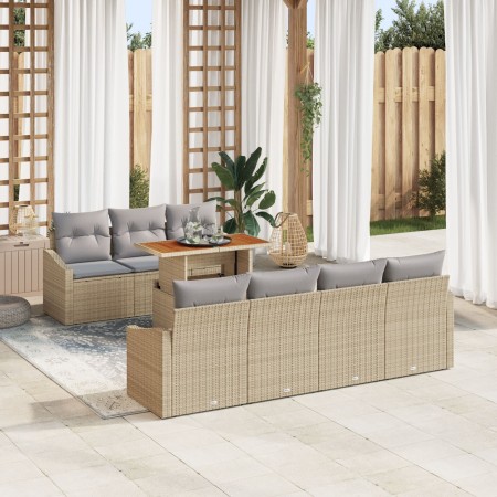 Conjunto de Sofás de Jardín de 8 Piezas con Cojines Beige de Ratán Sintético | Foro24.es | Tu tienda online para hogar, jardín y más Foro24.es