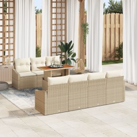 Conjunto de Sofás de Jardín de 8 Piezas con Cojines Beige Ratán Sintético de , Sofás de exterior - Ref: Foro24-3358535, Preci...