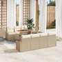 Conjunto de Sofás de Jardín de 8 Piezas con Cojines Beige Ratán Sintético de , Sofás de exterior - Ref: Foro24-3358535, Preci...