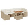 Conjunto de Sofá de Jardín de 8 Piezas con Cojines Beige de Ratán de , Sofás de exterior - Ref: Foro24-3358542, Precio: 596,1...