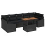 Conjunto de Sofá de Jardín de 8 Piezas con Cojines Negro Poliratán de , Sofás de exterior - Ref: Foro24-3358543, Precio: 583,...