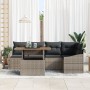 Conjunto de Sofás de Jardín de 6 Piezas con Cojines Gris de Poliratán de , Sofás de exterior - Ref: Foro24-3358575, Precio: 4...