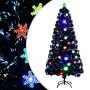 Árbol de Navidad copos de nieve LED fibra óptica negro 150 cm en Decoración Festiva y Estacional | Comprar online en Foru.es