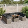 Conjunto de Sofá de Jardín de 10 Piezas con Cojines Gris de Poliratán de , Sofás de exterior - Ref: Foro24-3358617, Precio: 6...