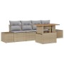 Conjunto de Sofás de Jardín de 5 piezas con cojines Beige Poliratán de , Sofás de exterior - Ref: Foro24-3358632, Precio: 420...