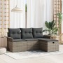 Juego de sofá de jardín de 4 piezas con cojines gris polirratán de , Sofás de exterior - Ref: Foro24-3358848, Precio: 267,82 ...