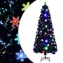 Árbol de Navidad copos de nieve LED fibra óptica negro 210 cm en Decoración Festiva y Estacional | Comprar online en Foru.es