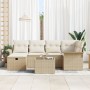 Juego de Sofá de Jardín de 7 Piezas con Cojines Beige Ratán Sintético | Foro24.es | Tu tienda online para hogar, jardín y más Foro24.es