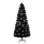 Árbol de Navidad copos de nieve LED fibra óptica negro 210 cm en Decoración Festiva y Estacional | Comprar online en Foru.es