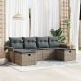 Juego de Sofá de Jardín de 6 Piezas con Cojines Gris Poliratán de , Sofás de exterior - Ref: Foro24-3358918, Precio: 367,01 €...
