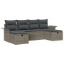 Juego de Sofá de Jardín de 6 Piezas con Cojines Gris Poliratán de , Sofás de exterior - Ref: Foro24-3358918, Precio: 367,01 €...