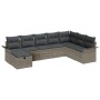 Set de Sofá de Jardín de 8 Piezas con Cojines Gris Ratán Poliéster de , Sofás de exterior - Ref: Foro24-3358928, Precio: 498,...