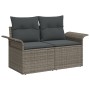 Set de Sofá de Jardín de 8 Piezas con Cojines Gris Ratán Poliéster de , Sofás de exterior - Ref: Foro24-3358928, Precio: 498,...