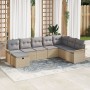 Juego de sofá de jardín de 8 piezas con cojines beige de poliratán | Foro24.es | Tu tienda online para hogar, jardín y más Foro24.es