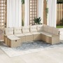 Conjunto de sofá de jardín de 8 piezas con cojines Beige Ratán de poliéster | Foro24.es | Tu tienda online para hogar, jardín y más Foro24.es