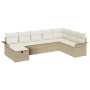 Conjunto de sofá de jardín de 8 piezas con cojines Beige Ratán de poliéster | Foro24.es | Tu tienda online para hogar, jardín y más Foro24.es
