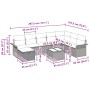 Conjunto de sofá de jardín de 9 piezas con cojines gris ratán sintético de , Sofás de exterior - Ref: Foro24-3358938, Precio:...